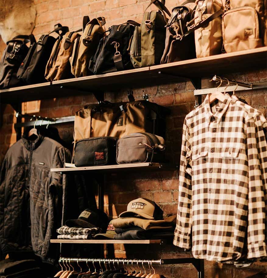 a retail store full of menswear items